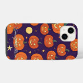 ハロウィンのかわいい笑顔のかぼちゃを iPhoneケース (裏面横)