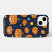 ハロウィンのかわいい笑顔のかぼちゃ iPhoneケース (裏面横)
