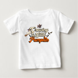 ハロウィンのかわいい魔女とお化け要素 ベビーTシャツ