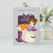 ハロウィンのかわいい魔女カボチャ (スタンド正面)
