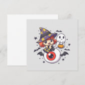 ハロウィンのかわいい魔女キッド (正面/裏面)