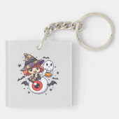 ハロウィンのかわいい魔女キッド キーホルダー (裏面)