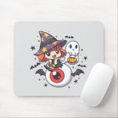 ハロウィンのかわいい魔女キッド マウスパッド (マウス)