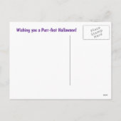 ハロウィンのかわいい魔猫カボチャ シーズンポストカード (裏面)