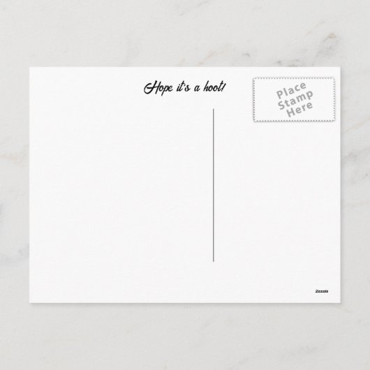 ハロウィンのかわいい黒猫フクロウ シーズンポストカード (裏面)