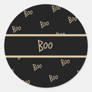 ハロウィンのかわいい「boo」タイポグラフィ ラウンドシール