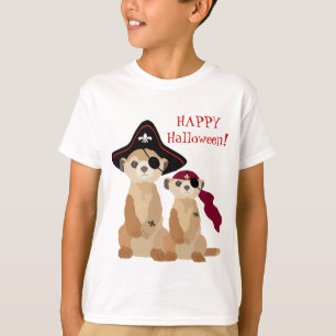 ハロウィンのかわいいTシャツ: 海賊用品類のMeerkats Tシャツ