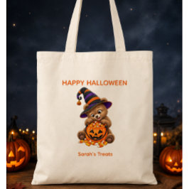 ハロウィンのくまの子+お菓子 トートバッグ