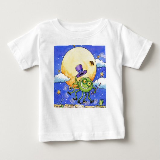 ハロウィンのくもの幼児のTシャツ ベビーTシャツ (正面)