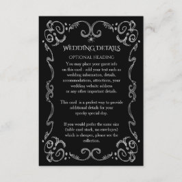 ハロウィンのくもゴシック様式スクロール結婚式の詳細 エンクロージャーカード