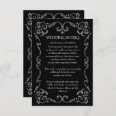 ハロウィンのくもゴシック様式スクロール結婚式の詳細 エンクロージャーカード (正面/裏面)