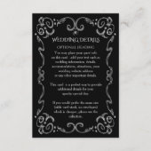 ハロウィンのくもゴシック様式スクロール結婚式の詳細 エンクロージャーカード (正面)