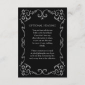 ハロウィンのくもゴシック様式スクロール結婚式の詳細 エンクロージャーカード (裏面)