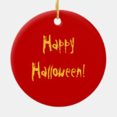 ハロウィンのこうもりの漫画 セラミックオーナメント (裏面)