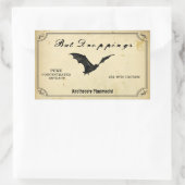 ハロウィンのこうもりの糞の薬剤師の注意のこうもり 長方形シール (バッグ)