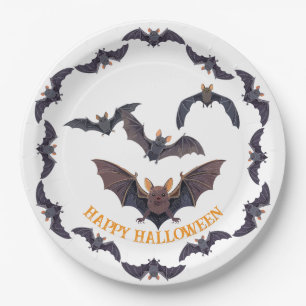 ハロウィンのこうもりの群不気味れ ペーパープレート