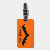 ハロウィンのこうもりの荷物のラベル ラゲッジタグ (正面縦)