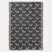 ハロウィンのこうもりの黒板パターン スローブランケット (正面縦)