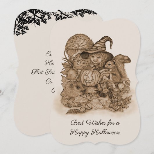 ハロウィンのご多幸を祈って セーブザデート (正面/裏面)