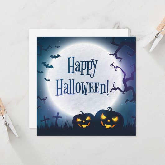 ハロウィンのご挨拶 カード (正面/裏面インサイチュ)