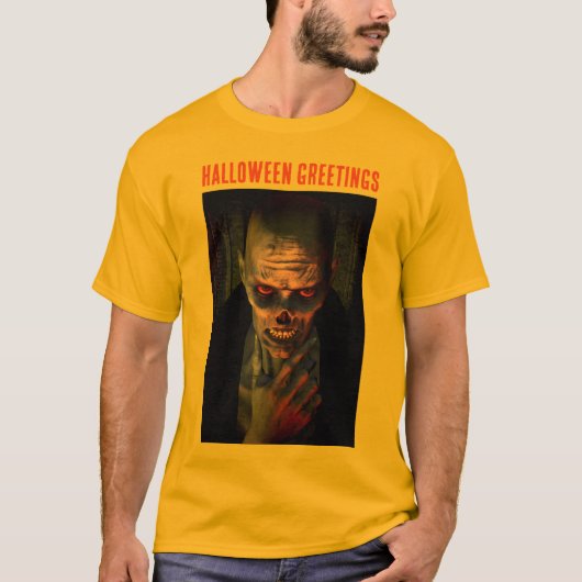 ハロウィンのご挨拶。ゾンビ Tシャツ (正面)