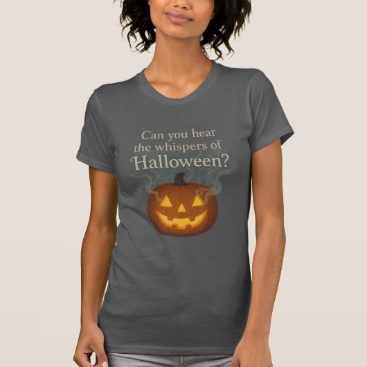 ハロウィンのささやき グローイングパンプキンアート Tシャツ (正面)