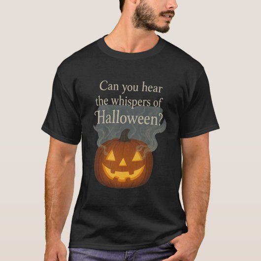 ハロウィンのささやき グローイングパンプキン アート Tシャツ (正面)