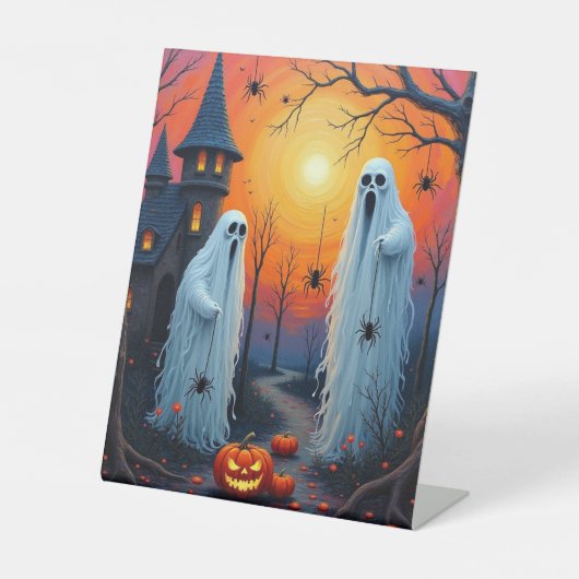 ハロウィンのぞっとするショー 台座サイン (正面)