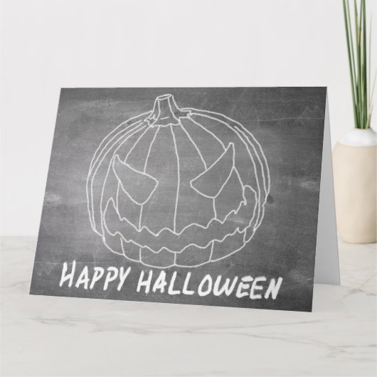 ハロウィンのためのカボチャ 6 黒板風デザイン カード (正面)