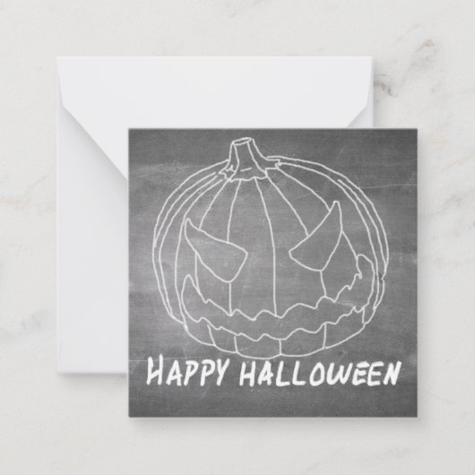 ハロウィンのためのカボチャ 6 黒板風デザイン ノートカード (正面)