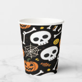 ハロウィンのためのスケルトンと骸骨 紙コップ (裏面)