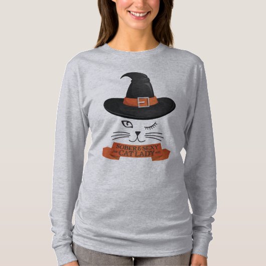 ハロウィンのためのソバー＆セクシーキャットレディ Tシャツ (正面)
