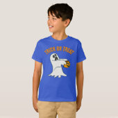 ハロウィンのための最もかわいいお菓子をねだる幽霊 Tシャツ (正面フル)