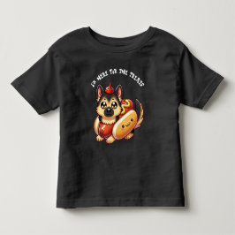ハロウィンのための楽しい 羊飼い犬のホットドッグコスチューム トドラーTシャツ