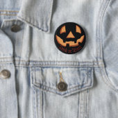ハロウィンのための黒いボタンのかぼちゃ 缶バッジ (インサイチュ)