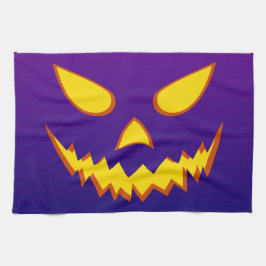 ハロウィンのにっこり顔 ジャックオーランタンのカボチャ キッチンタオル