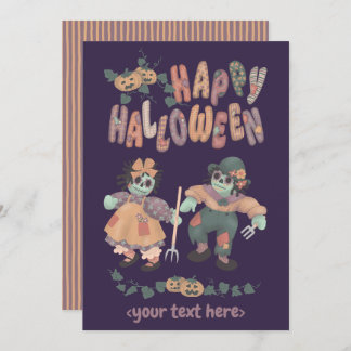 ハロウィンのぬいぐるみゾンビ（4）- グリーティングカード シーズンカード