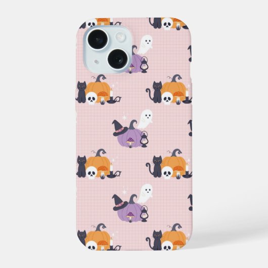 ハロウィンのほっこりチャーム iPhone 15ケース (裏面)