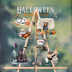 ハロウィンのやりたいことリスト   水彩イラスト アクリルサイン
