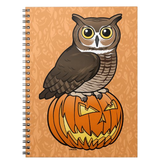 ハロウィンのアメリカワシミミズク ノートブック (正面)