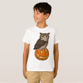 ハロウィンのアメリカワシミミズク Tシャツ (正面フル)