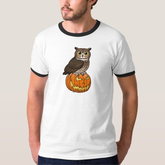 ハロウィンのアメリカワシミミズク Tシャツ (正面)