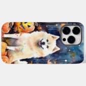 ハロウィンのアメリカン・アキタとカボチャの怖いデザイン Case-Mate iPhoneケース (裏面 (横))