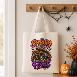 ハロウィンのアライグマ スケアードフェラルボーイ トートバッグ
