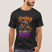 ハロウィンのアライグマ スケアードフェラル Tシャツ (正面)
