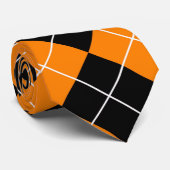 ハロウィンのアーガイル-黒、白いそしてオレンジデザイン ネクタイ (ロール)