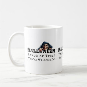 ハロウィンのウィッチトリックオアトリートの面白い引用 コーヒーマグカップ