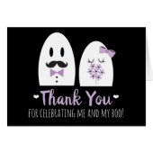 ハロウィンのウェディングシャワーのサンキューカード (正面横)