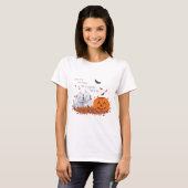 ハロウィンのウエスティー2匹 Tシャツ (正面フル)