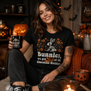 ハロウィンのウサギとチョコレート トライブレンドTシャツ